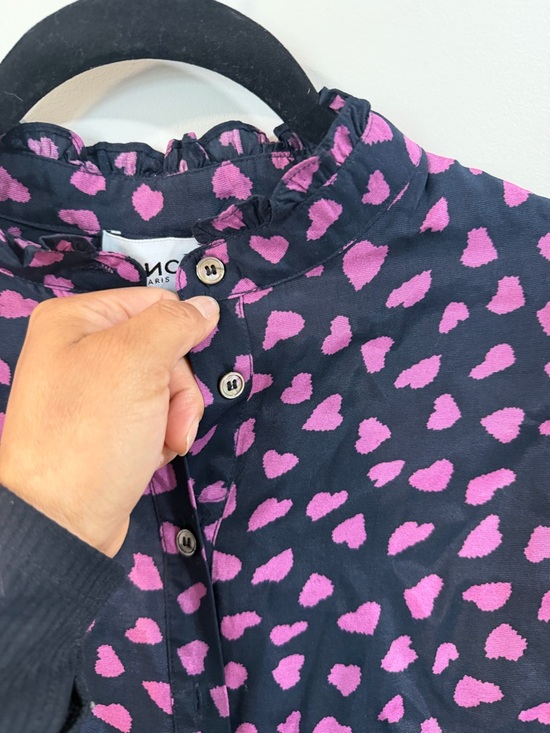 Frnch Paris navy blue heart print blouse